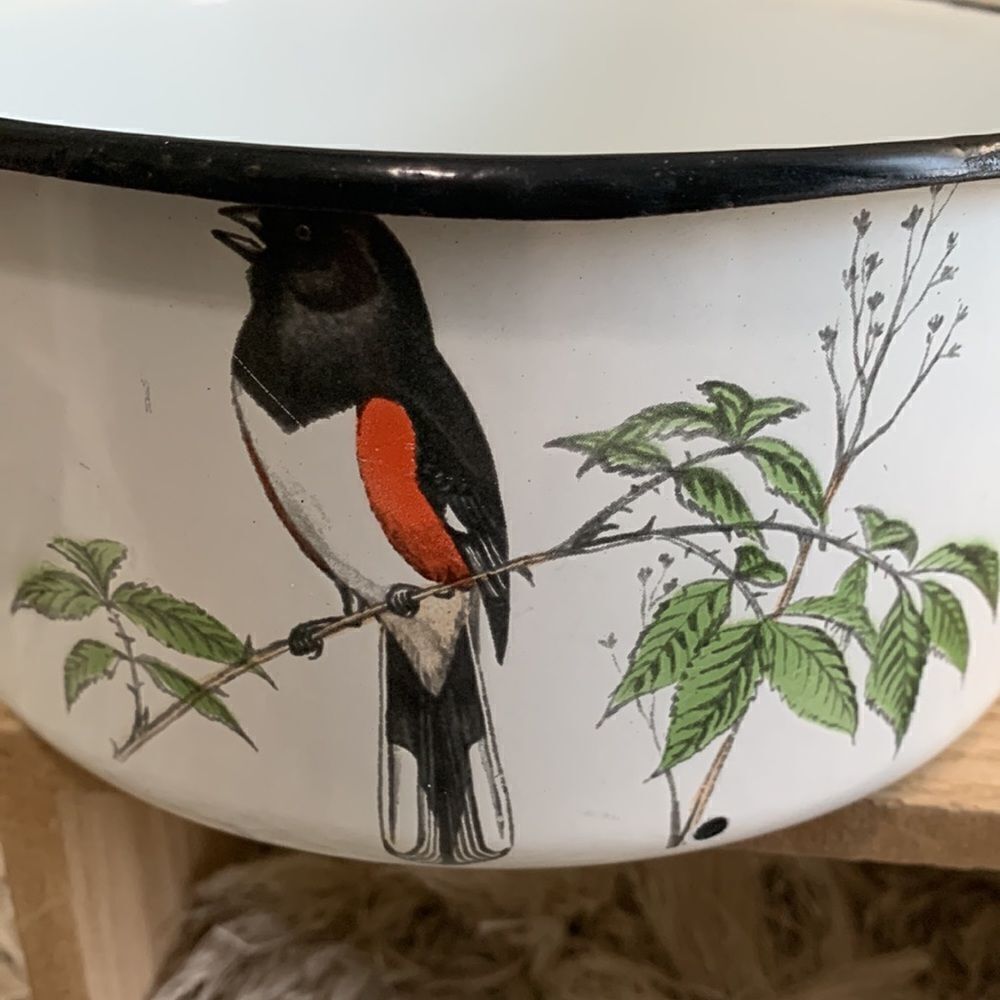 Delano Studios Dela-Ware Hand Colored Bird Pot Vintage Retro - Picture 6 of 17